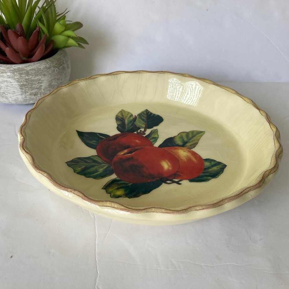 Pier 1 Imports Ceramic Pie Plate Made in Italy